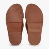 Nubuck Leather Double-Strap Slide Sandal