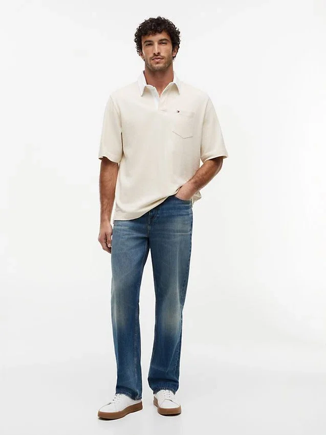Oversized Fit Crepe Jersey Rugby Polo Oversized Fit Crepe Jersey Rugby Polo