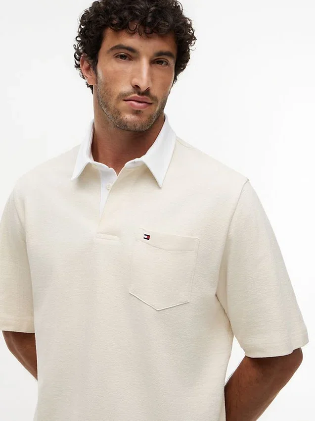 Oversized Fit Crepe Jersey Rugby Polo Oversized Fit Crepe Jersey Rugby Polo