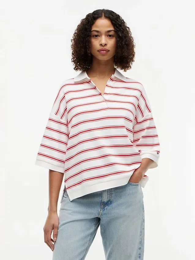Oversized Fit Striped Polo Oversized Fit Striped Polo