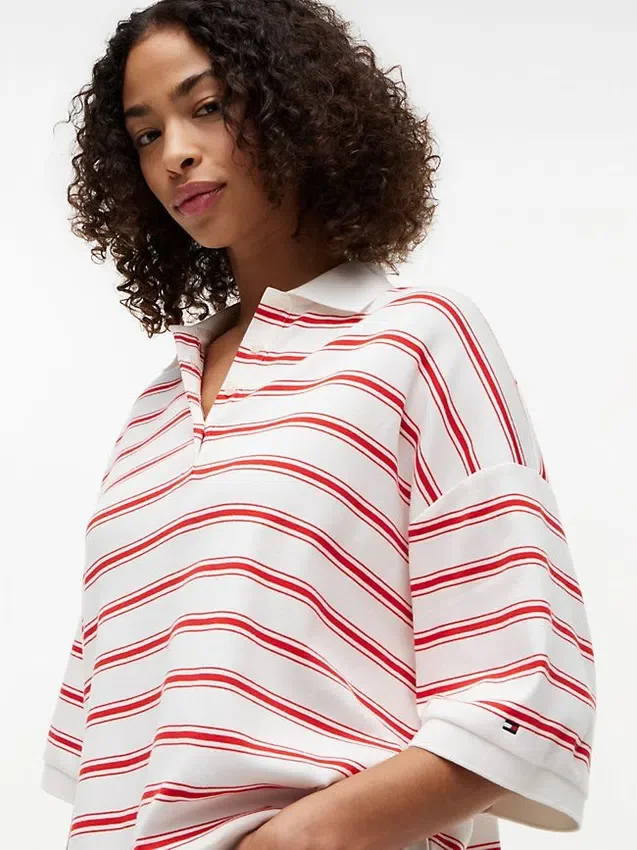 Oversized Fit Striped Polo Oversized Fit Striped Polo