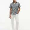 Palm Leaf Print Paper-Touch Shirt Palm Leaf Print Paper-Touch Shirt