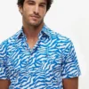 Palm Leaf Print Paper-Touch Shirt Palm Leaf Print Paper-Touch Shirt