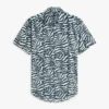 Palm Leaf Print Paper-Touch Shirt Palm Leaf Print Paper-Touch Shirt