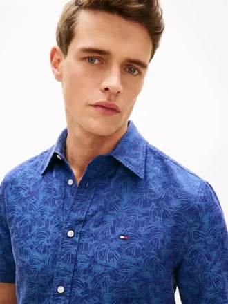 Palm Print Jacquard Shirt