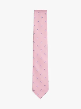 Palm Tree Print Silk-Blend Tie