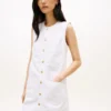 Patch Pocket Denim Shift Mini Dress Patch Pocket Denim Shift Mini Dress