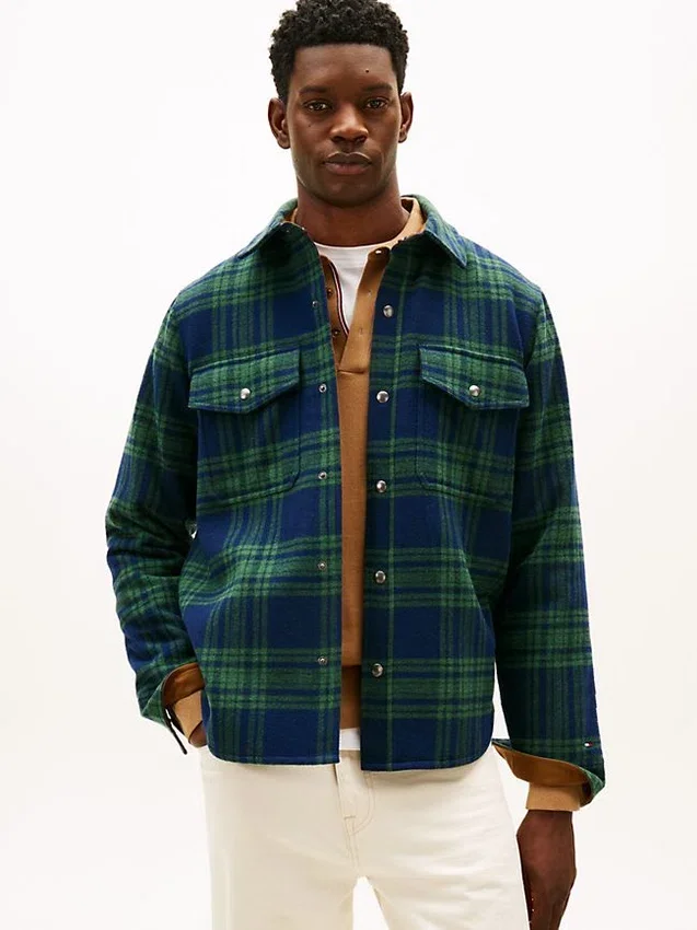 Plaid Wool-Blend Padded Shirt Jacket Plaid Wool-Blend Padded Shirt Jacket