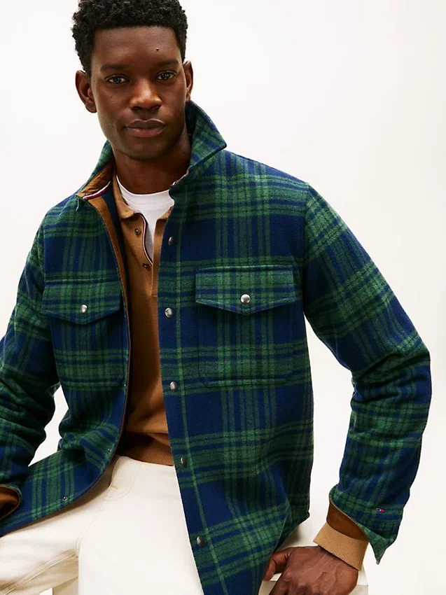 Plaid Wool-Blend Padded Shirt Jacket Plaid Wool-Blend Padded Shirt Jacket