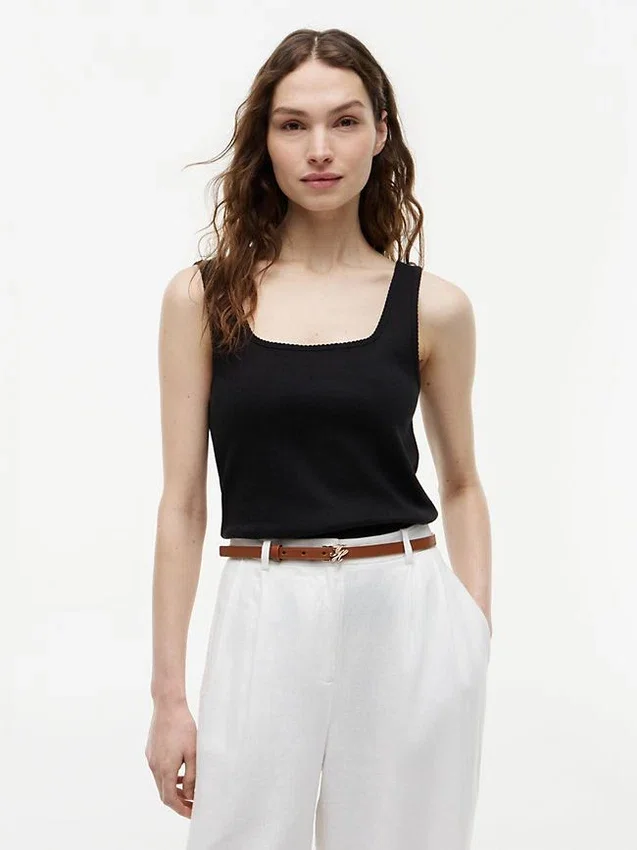 Pointelle Square-Neck Tank Top Pointelle Square-Neck Tank Top