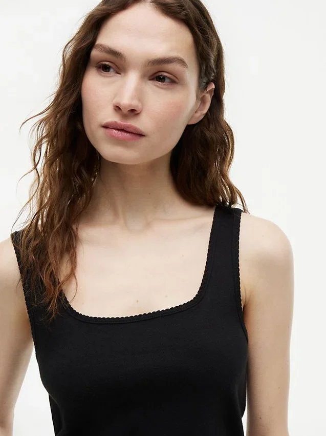 Pointelle Square-Neck Tank Top Pointelle Square-Neck Tank Top