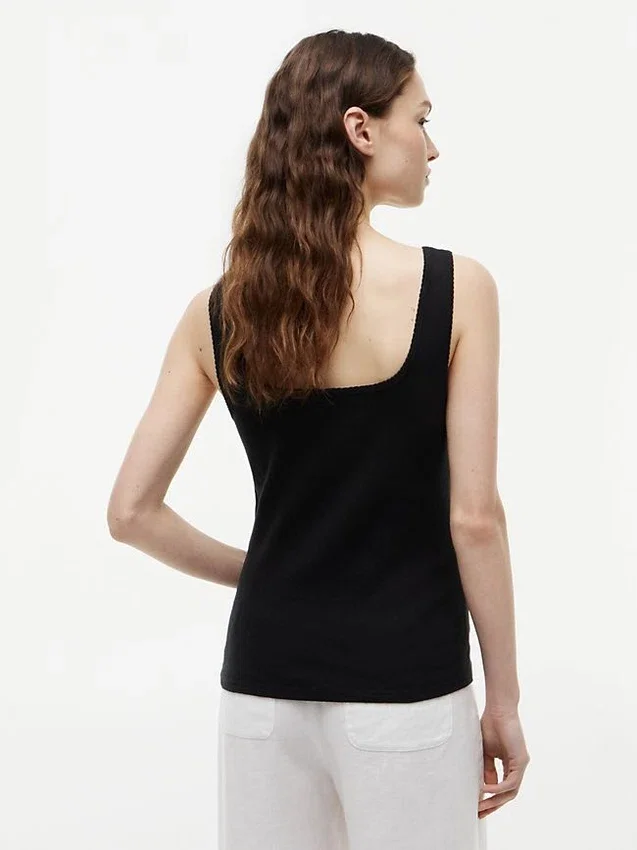 Pointelle Square-Neck Tank Top Pointelle Square-Neck Tank Top