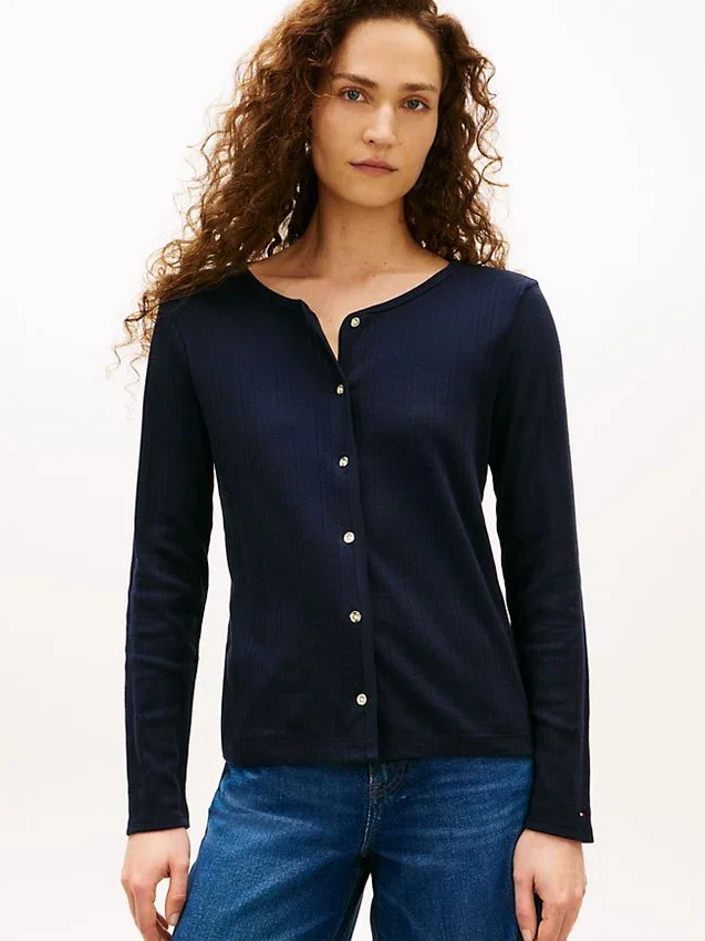 Pointelle T-Shirt Cardigan Pointelle T-Shirt Cardigan