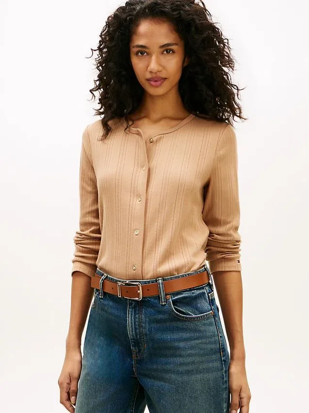 Pointelle T-Shirt Cardigan Pointelle T-Shirt Cardigan