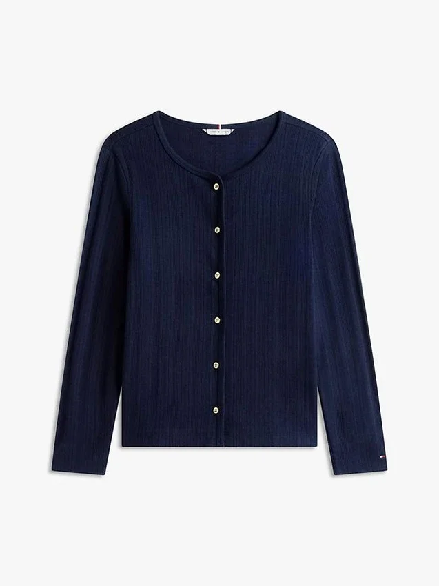 Pointelle T-Shirt Cardigan Pointelle T-Shirt Cardigan