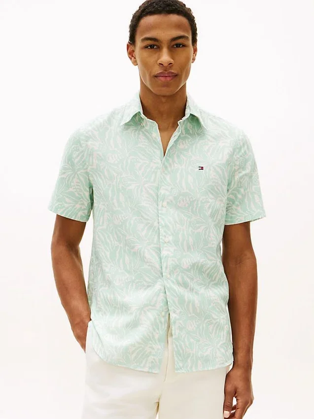 Printed Cotton-Linen Blend Shirt Printed Cotton-Linen Blend Shirt