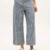 Railroad Stripe High-Rise Wide Leg Jean