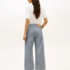 Railroad Stripe High-Rise Wide Leg Jean