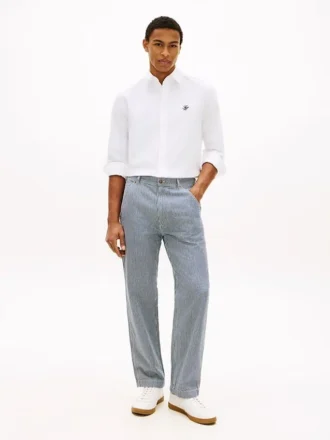Railroad Stripe Loose Straight Jean