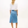 Raw Hem Denim Midi Skirt Raw Hem Denim Midi Skirt