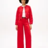 Raw Hem High-Rise Wide Leg Jean