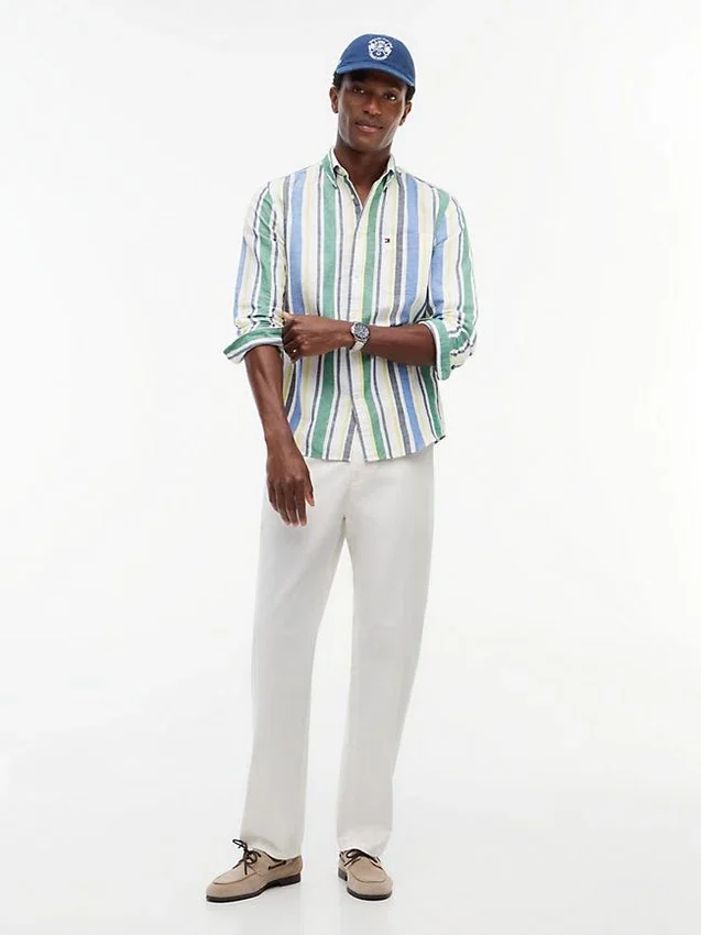 Regular Bold Stripe Linen-Blend Shirt Regular Bold Stripe Linen-Blend Shirt