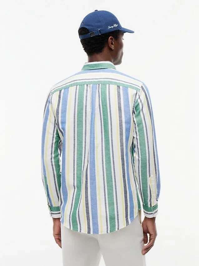 Regular Bold Stripe Linen-Blend Shirt Regular Bold Stripe Linen-Blend Shirt