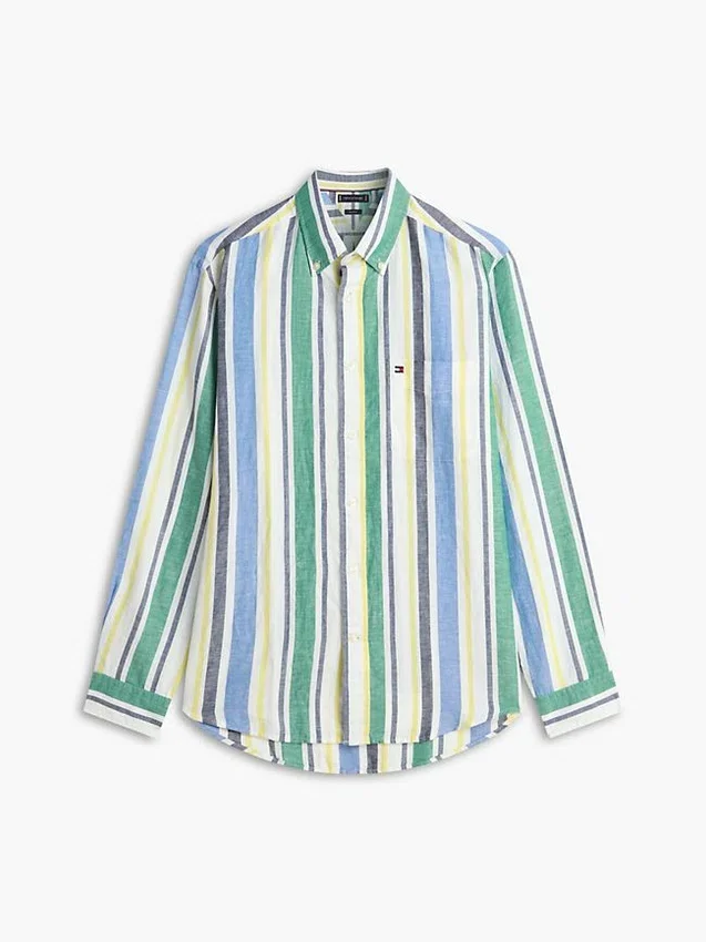 Regular Bold Stripe Linen-Blend Shirt Regular Bold Stripe Linen-Blend Shirt