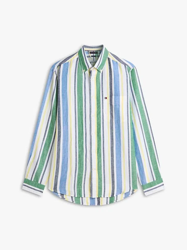Regular Bold Stripe Linen-Blend Shirt Regular Bold Stripe Linen-Blend Shirt