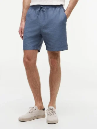 Regular Fit 7″ Cotton-Linen Blend Short