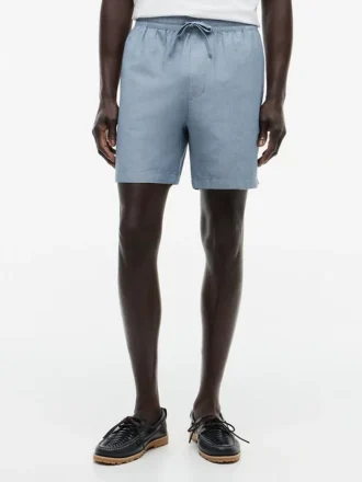 Regular Fit 7″ Cotton-Linen Blend Short