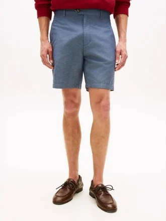 Regular Fit 7″ Cotton-Linen Blend Short