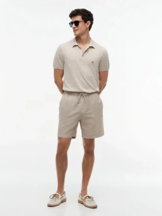 Regular Fit 7″ Cotton-Linen Blend Short