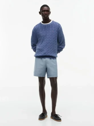 Regular Fit 7″ Cotton-Linen Blend Short