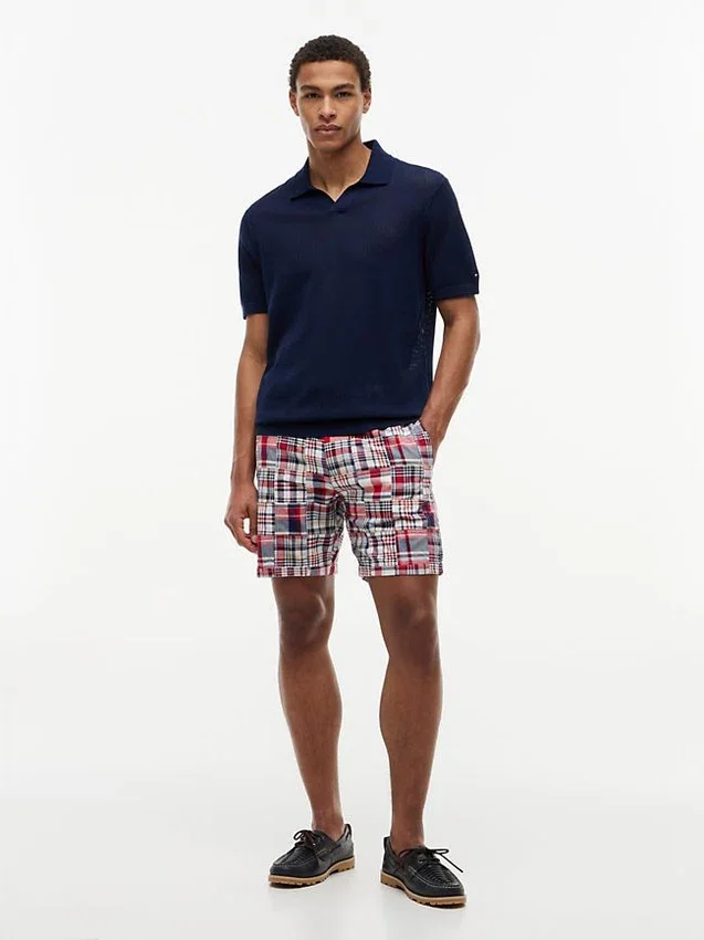 Regular Fit 7″ Patchwork Madras Short Regular Fit 7″ Patchwork Madras Short