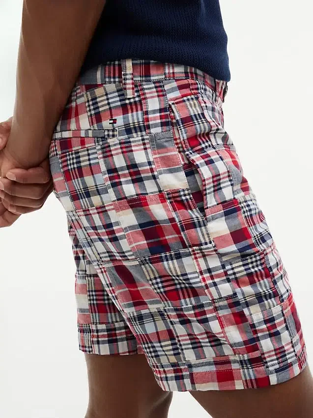 Regular Fit 7″ Patchwork Madras Short Regular Fit 7″ Patchwork Madras Short