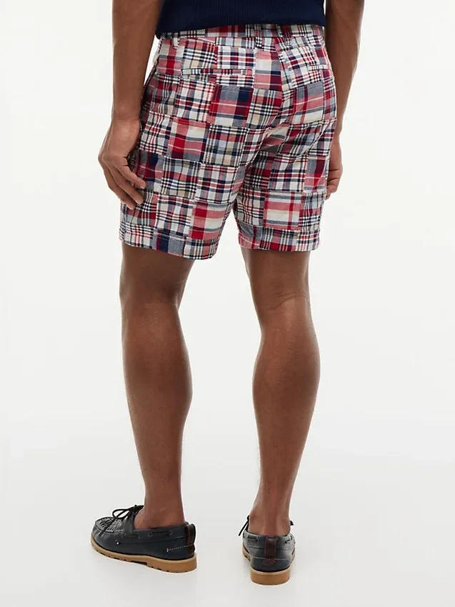 Regular Fit 7″ Patchwork Madras Short Regular Fit 7″ Patchwork Madras Short