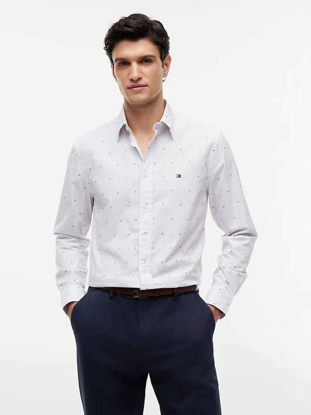 Regular Fit Allover Dot Fil Coupe Shirt Regular Fit Allover Dot Fil Coupe Shirt