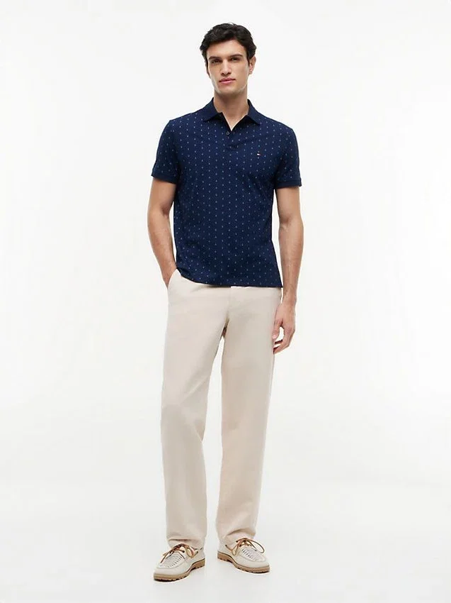 Regular Fit Anchor Print Interlock Polo Regular Fit Anchor Print Interlock Polo