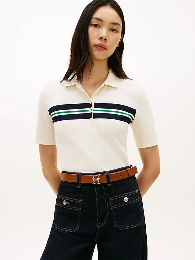 Regular Fit Block Stripe Stretch Polo Regular Fit Block Stripe Stretch Polo