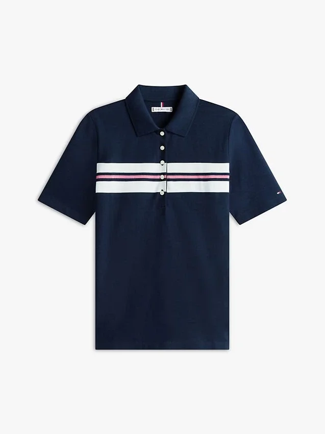 Regular Fit Block Stripe Stretch Polo Regular Fit Block Stripe Stretch Polo