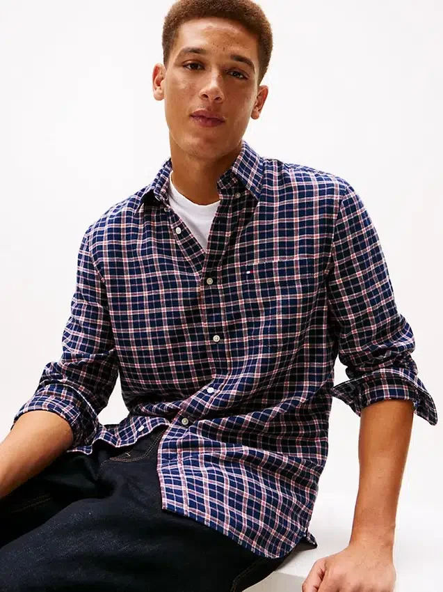 Regular Fit Check Brushed Twill Shirt Regular Fit Check Brushed Twill Shirt