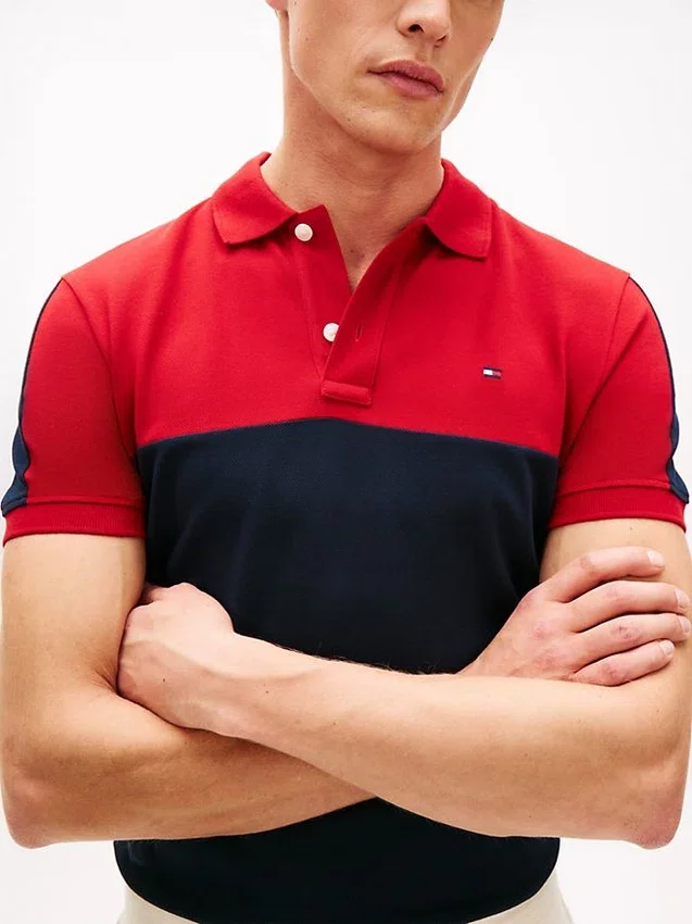 Regular Fit Colorblock Stripe Pique Polo Regular Fit Colorblock Stripe Pique Polo