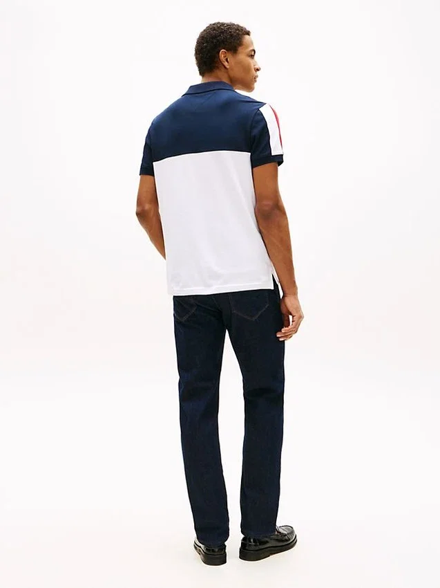 Regular Fit Colorblock Stripe Pique Polo Regular Fit Colorblock Stripe Pique Polo