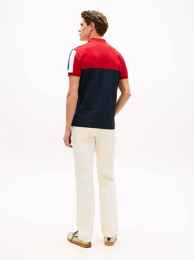Regular Fit Colorblock Stripe Pique Polo Regular Fit Colorblock Stripe Pique Polo