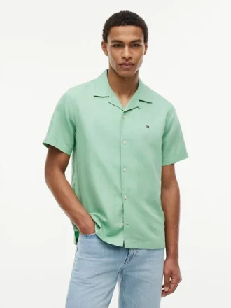 Regular Fit Cotton-Linen Camp Shirt