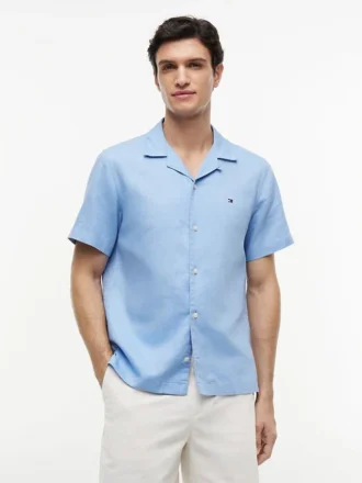 Regular Fit Cotton-Linen Camp Shirt