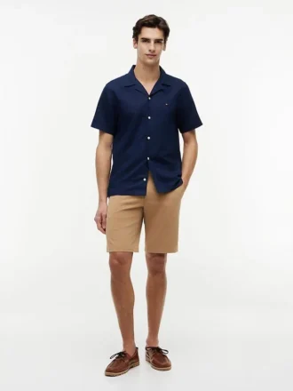 Regular Fit Cotton-Linen Camp Shirt