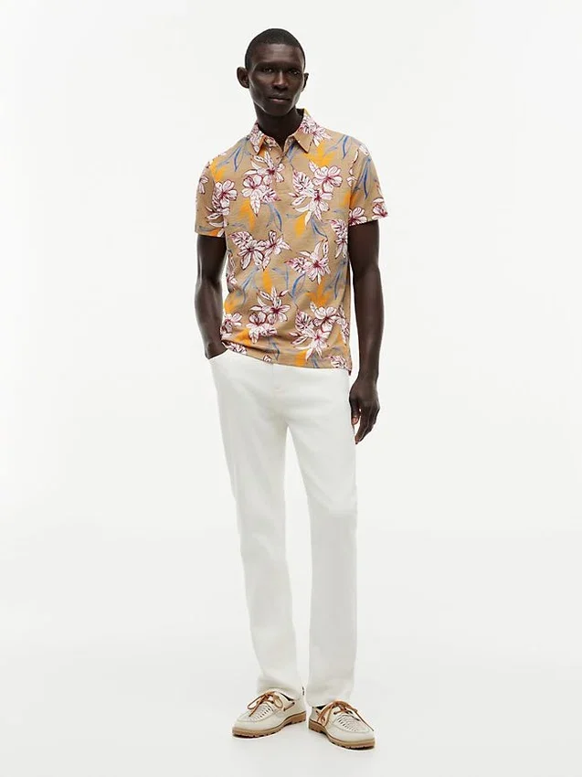 Regular Fit Floral Print Jersey Polo Regular Fit Floral Print Jersey Polo