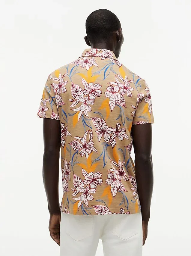 Regular Fit Floral Print Jersey Polo Regular Fit Floral Print Jersey Polo